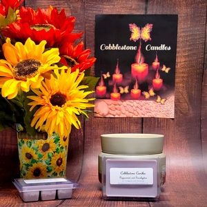 Peppermint and Eucalyptus Soy Wax Melt home scent by Cobblestone Candles